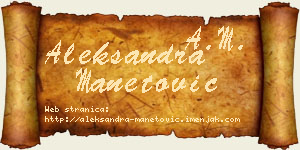 Aleksandra Manetović vizit kartica